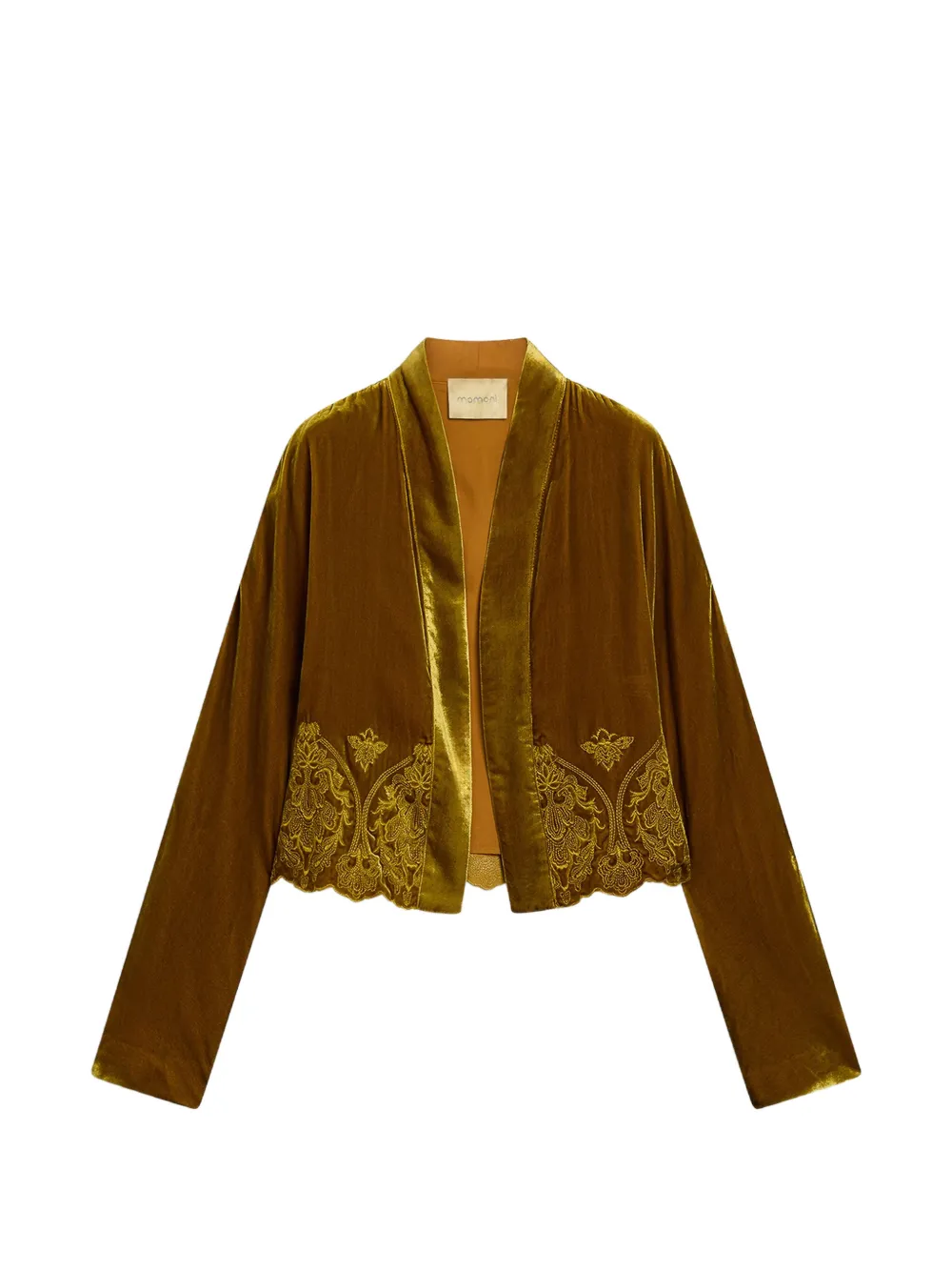 MOMONÌ Asa Spencer embroidered velvet jacket