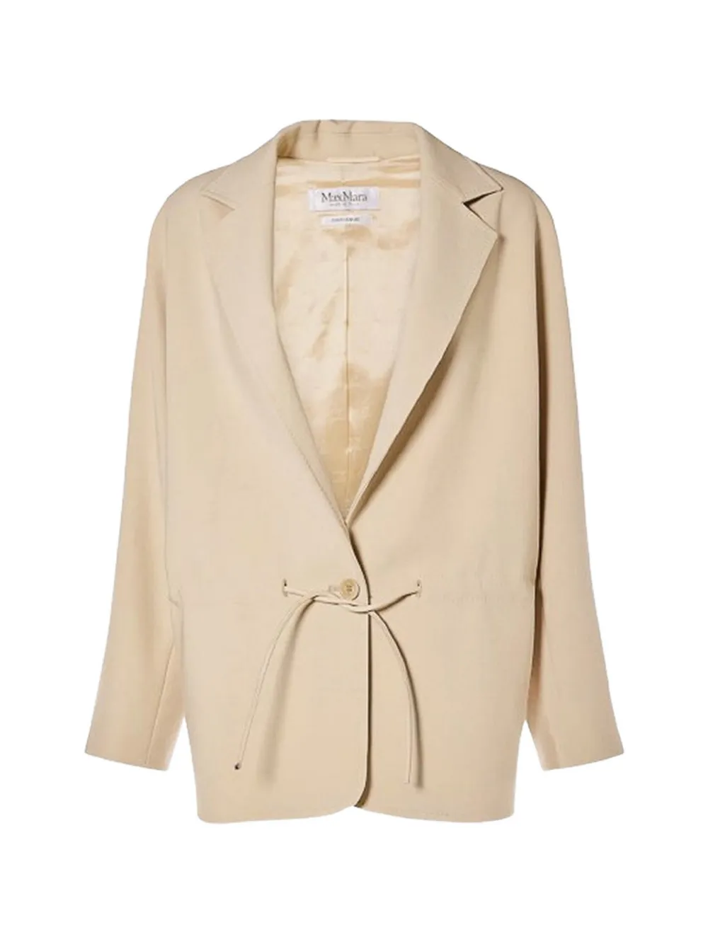 Max Mara Drawstring-waist Notched-lapels Jacket In 中性色