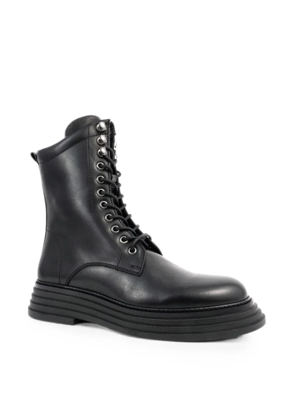 SERGIO MORETTI FIRENZE lace-up leather ankle boots Zwart