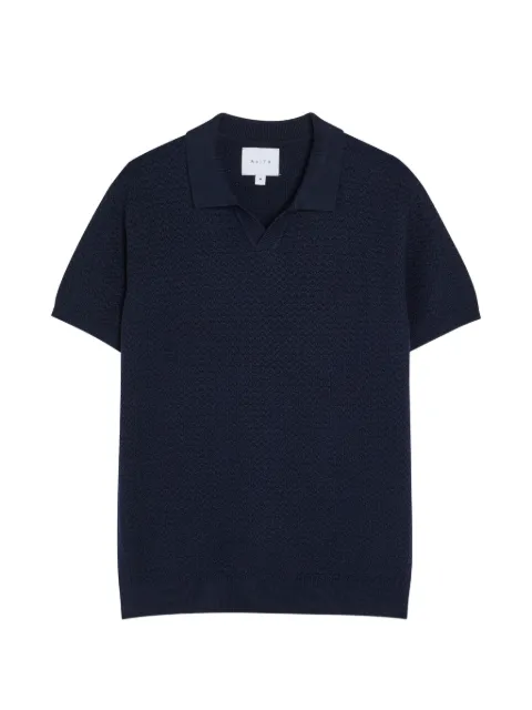 RAITH textured-knit V-neck polo shirt