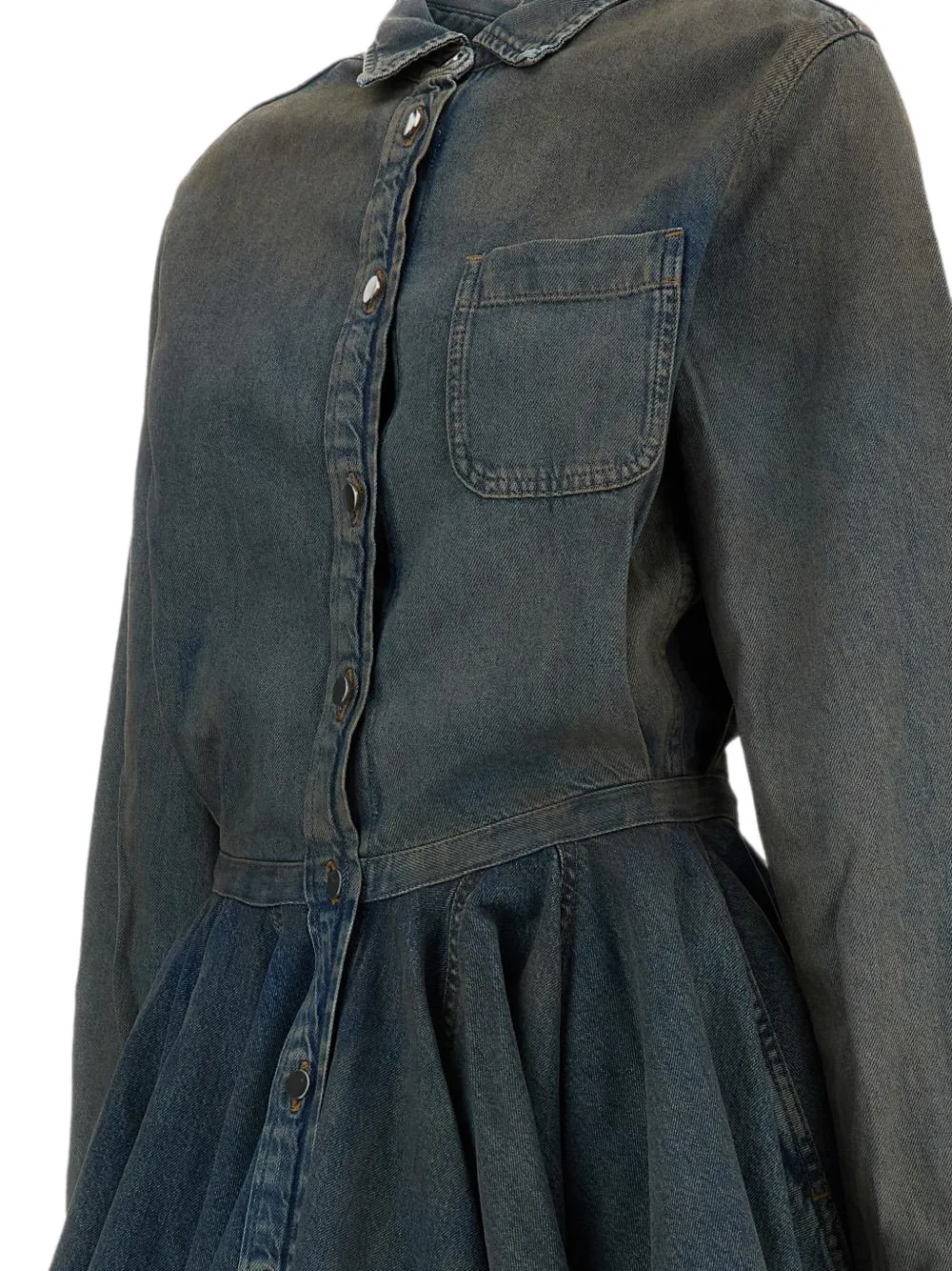 Haikure Gerafelde flared jurk Blauw
