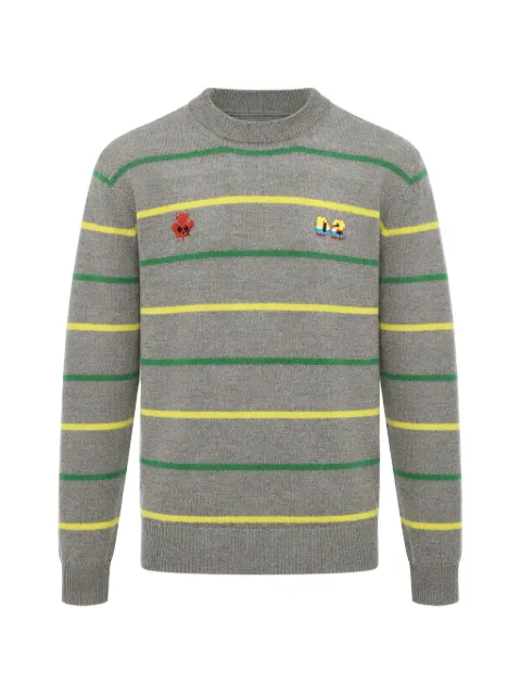 DSQUARED2 stripe-detail embroidered sweater