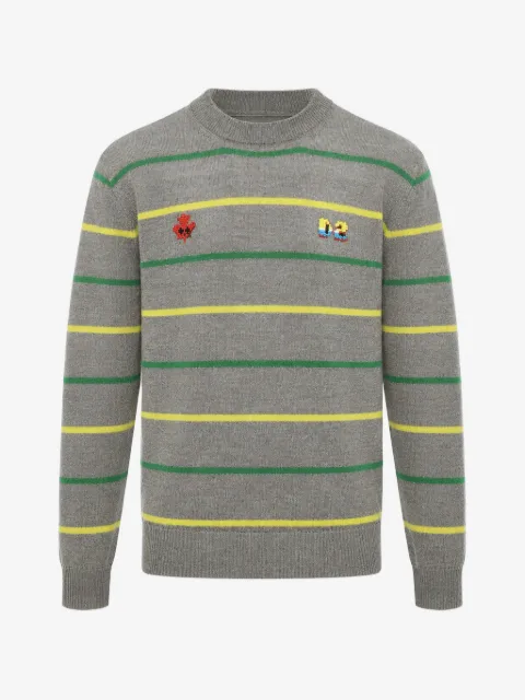 DSQUARED2 stripe-detail embroidered sweater