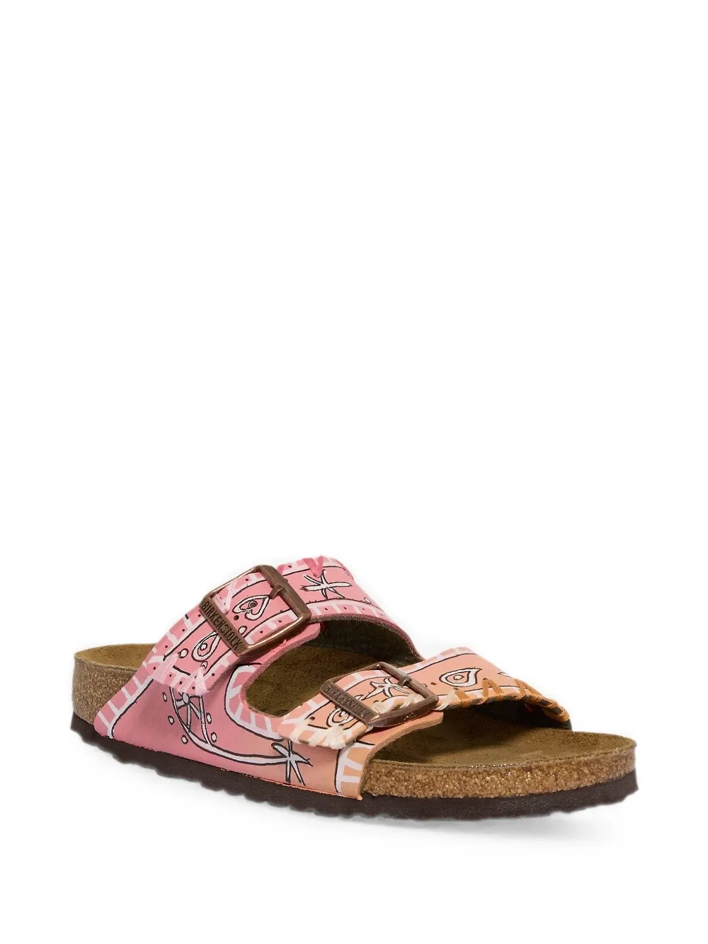 Gio Giovanni Gerosa bandana-print buckle-fastening sandals Roze