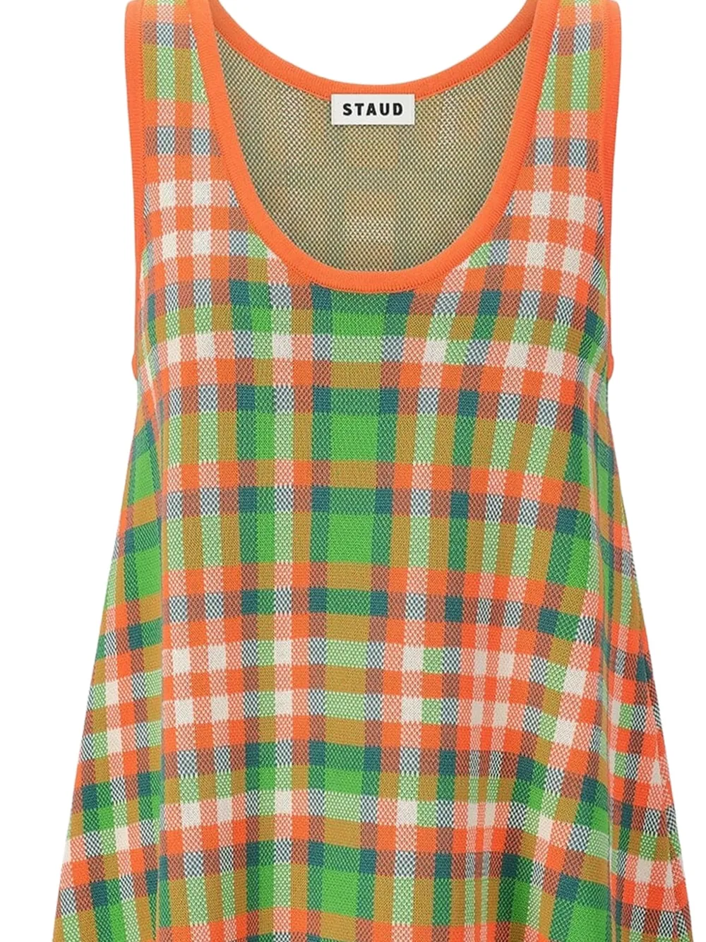 STAUD Piazza geruite mini-jurk Oranje