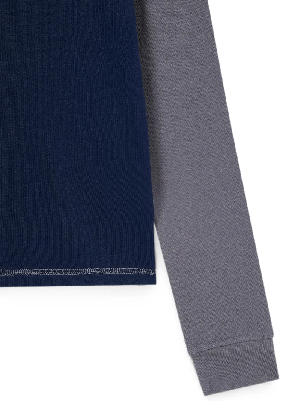 TOMBOY Gelaagde button-down sweater met lange mouwen en katoenen print Blauw