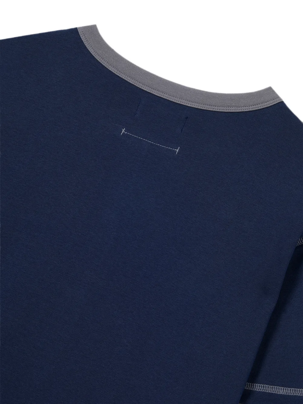 TOMBOY Gelaagde button-down sweater met lange mouwen en katoenen print Blauw