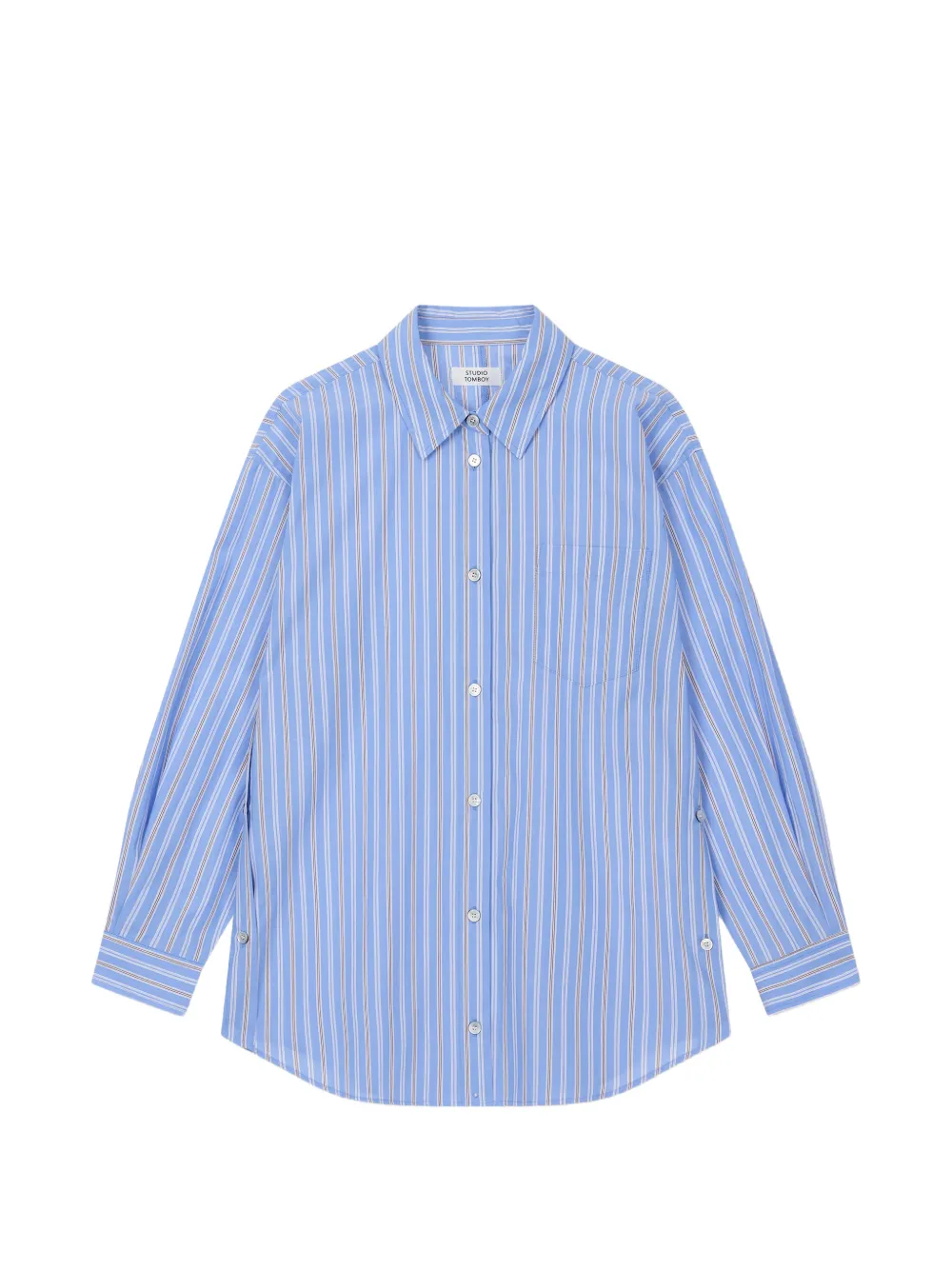 TOMBOY striped button-down cotton shirt - Blu