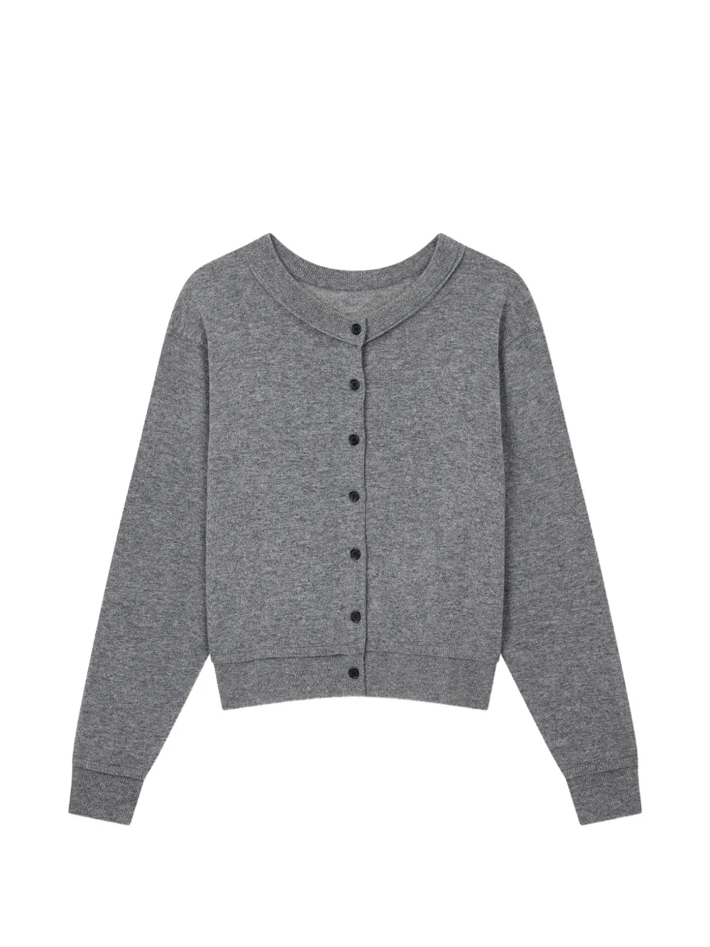 TOMBOY round-neck long-sleeve cardigan - Grigio
