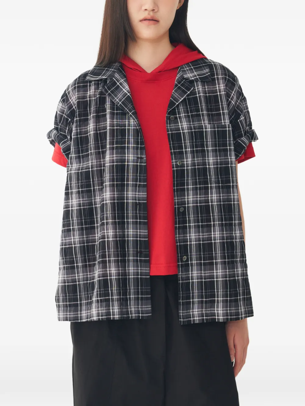 TOMBOY Geruit blouse Zwart