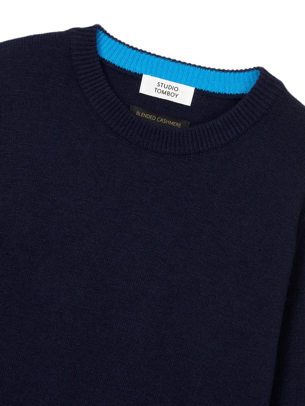 TOMBOY Trui met geribbelde afwerking en ronde hals Blauw
