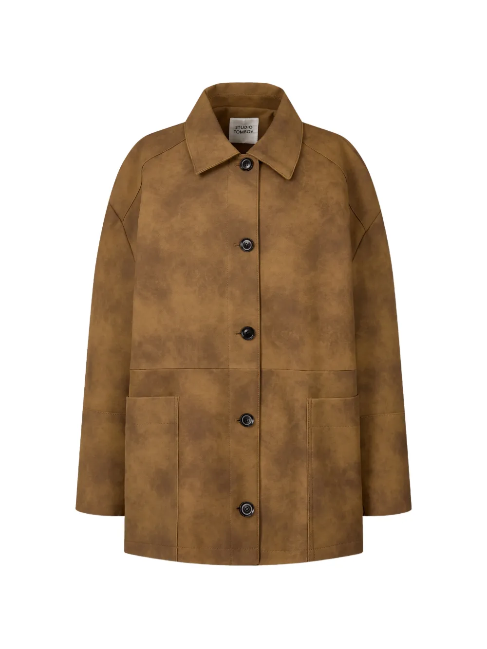 TOMBOY button-down long-sleeve faux-suede jacket - Braun