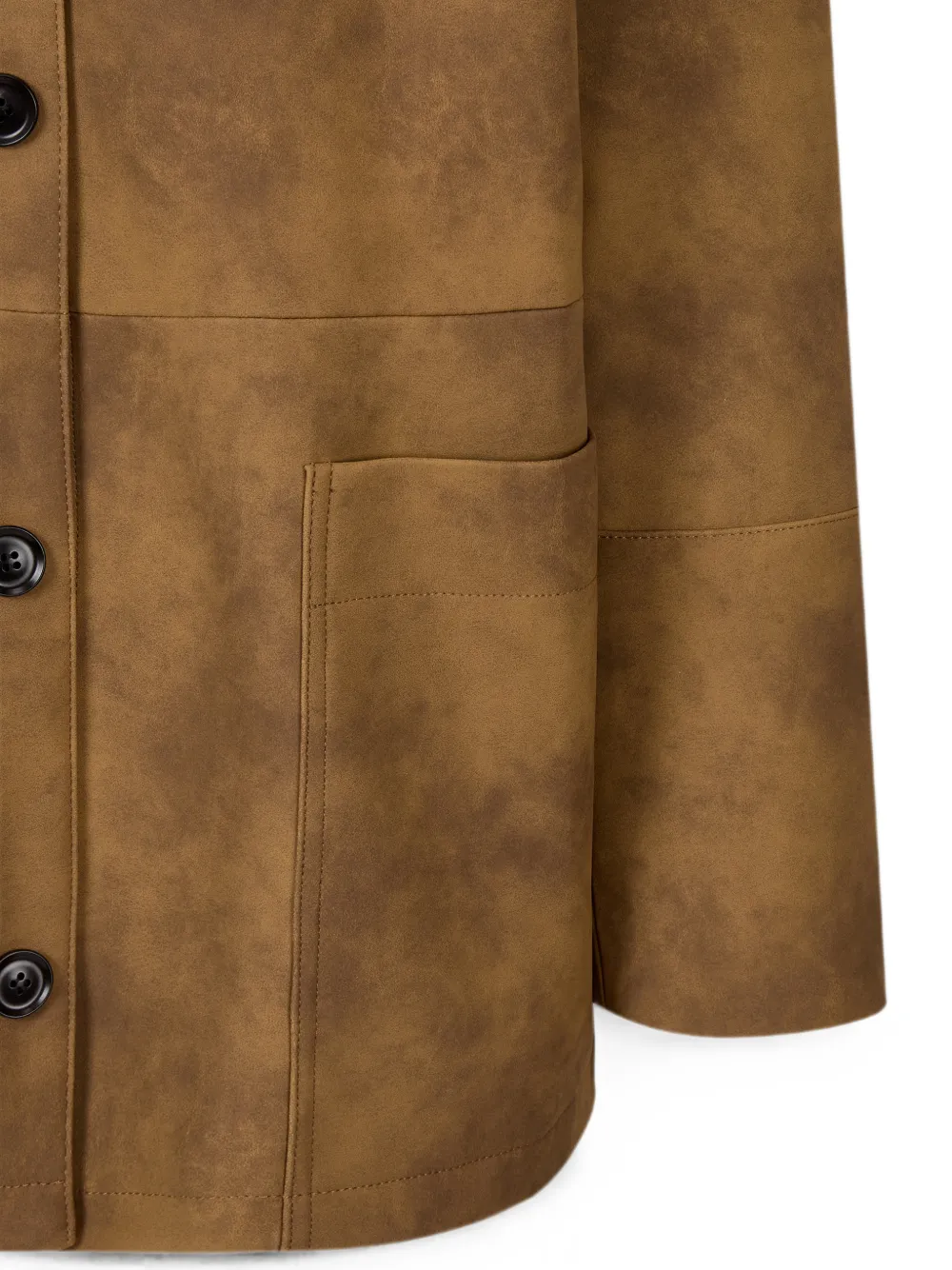 TOMBOY Button-down jack van imitatiesuède Bruin