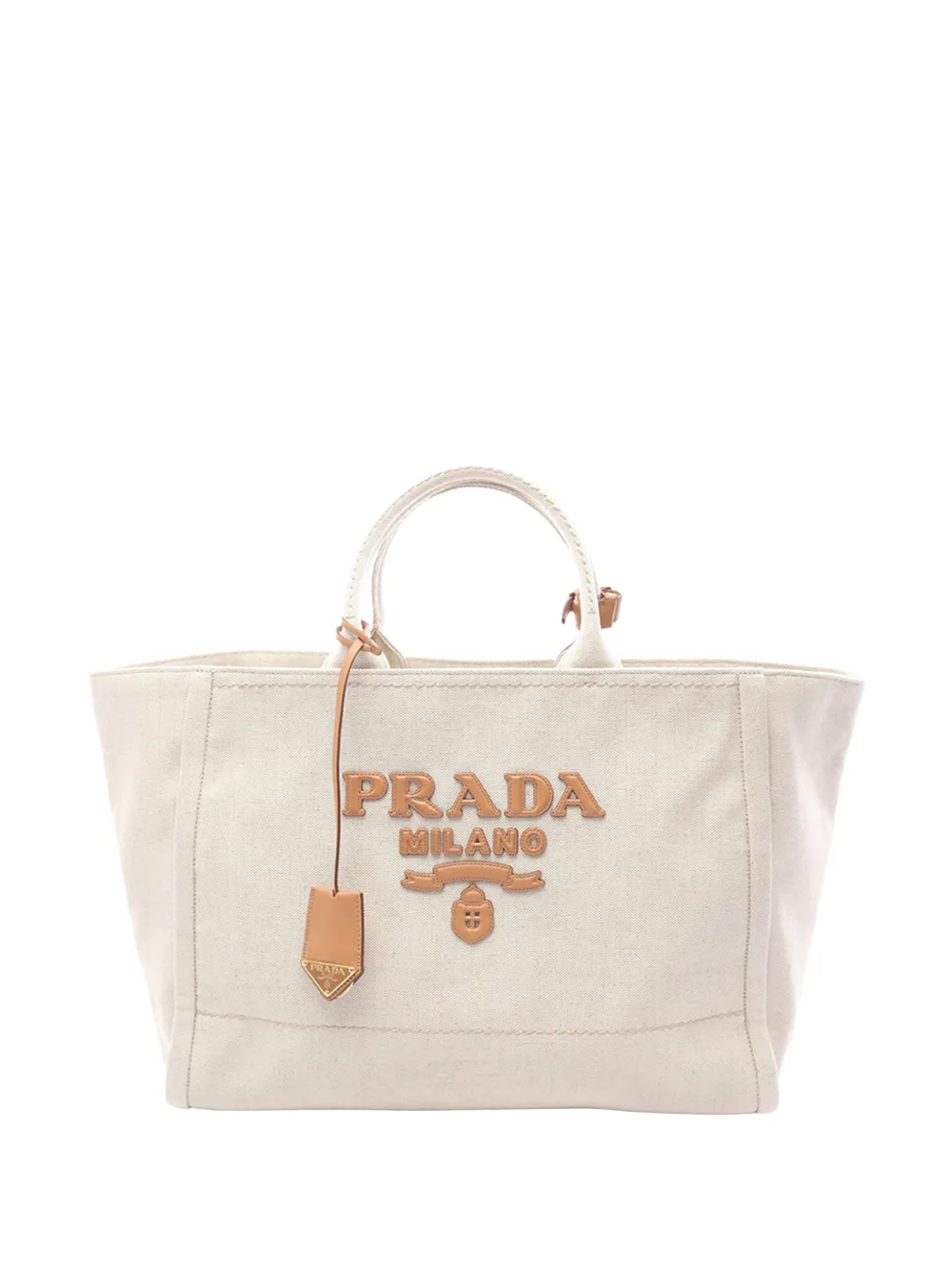 Prada Pre-Owned 2013-2026 Jardiniere Tote Bag aus Leinengemisch - Nude