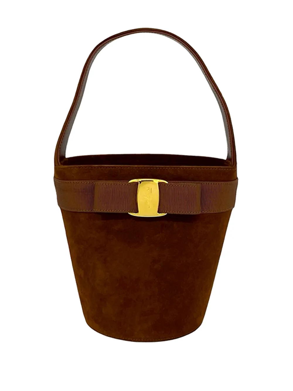 Ferragamo Pre-Owned 2010-2026 vara suede bucket bag - Marrone