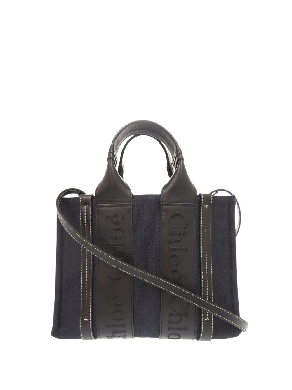 Chloé Pre-Owned 2023 Small Canvas Woody Tote satchel - Grigio