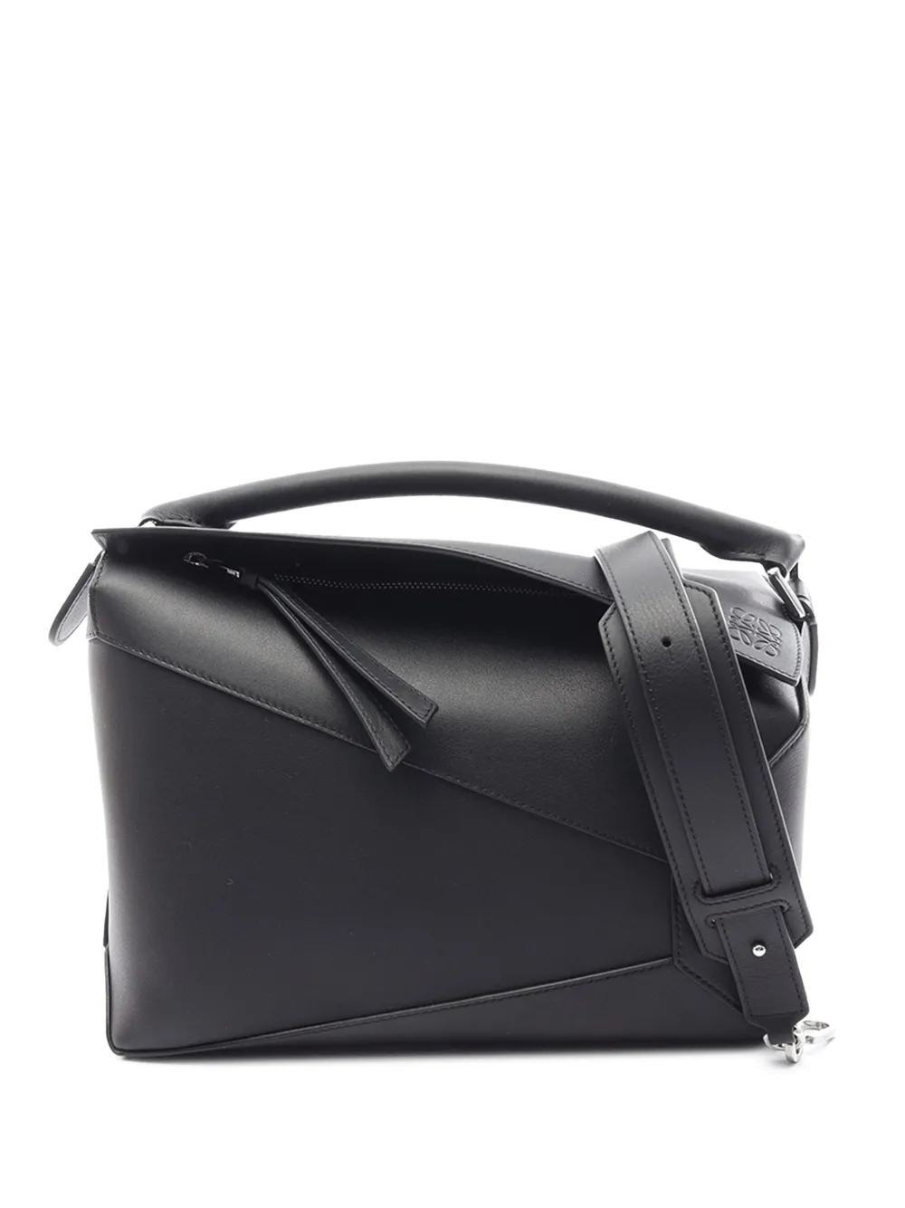Loewe Pre-Owned 2010-2026 Medium Calfskin Puzzle Edge satchel - Black