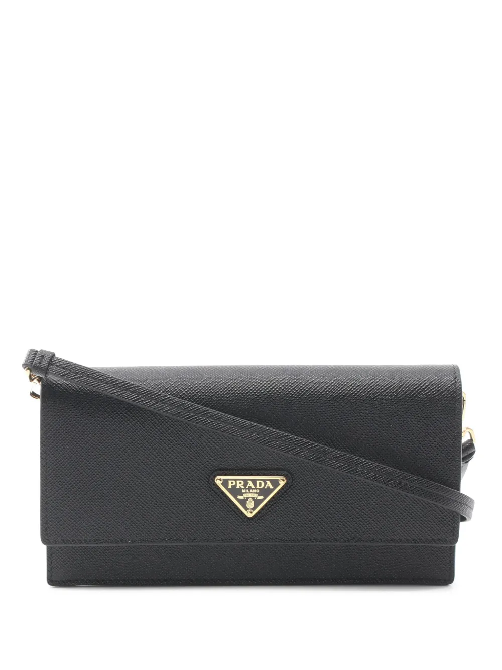 Prada Pre-Owned 2010-2026 Saffiano Clutch mit Riemen - Schwarz