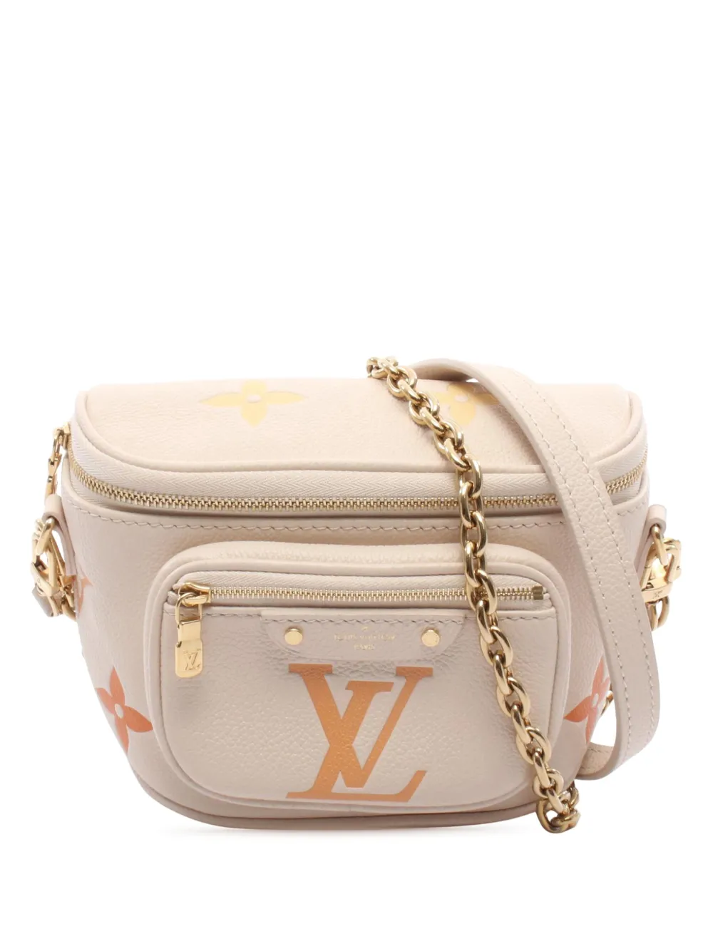 Pre-owned Louis Vuitton 2021-2026 Monogram Empreinte Giant By The Pool Mini Bumbag Satchel In Orange