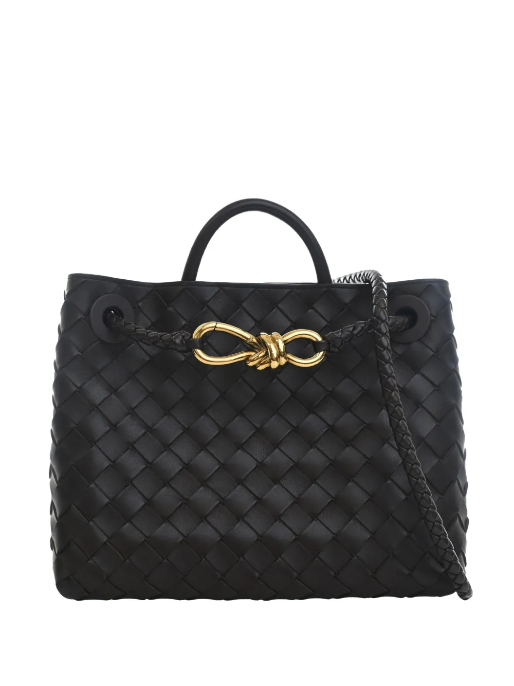 Bottega Veneta Pre-Owned 2012-2026 Small Lambskin Intrecciato Andiamo Bag satchel - Black