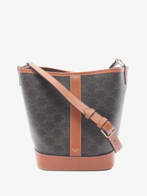 Celine Pre-Owned bolsa bucket pequeña de lona Triomphe revestida 2000-2026