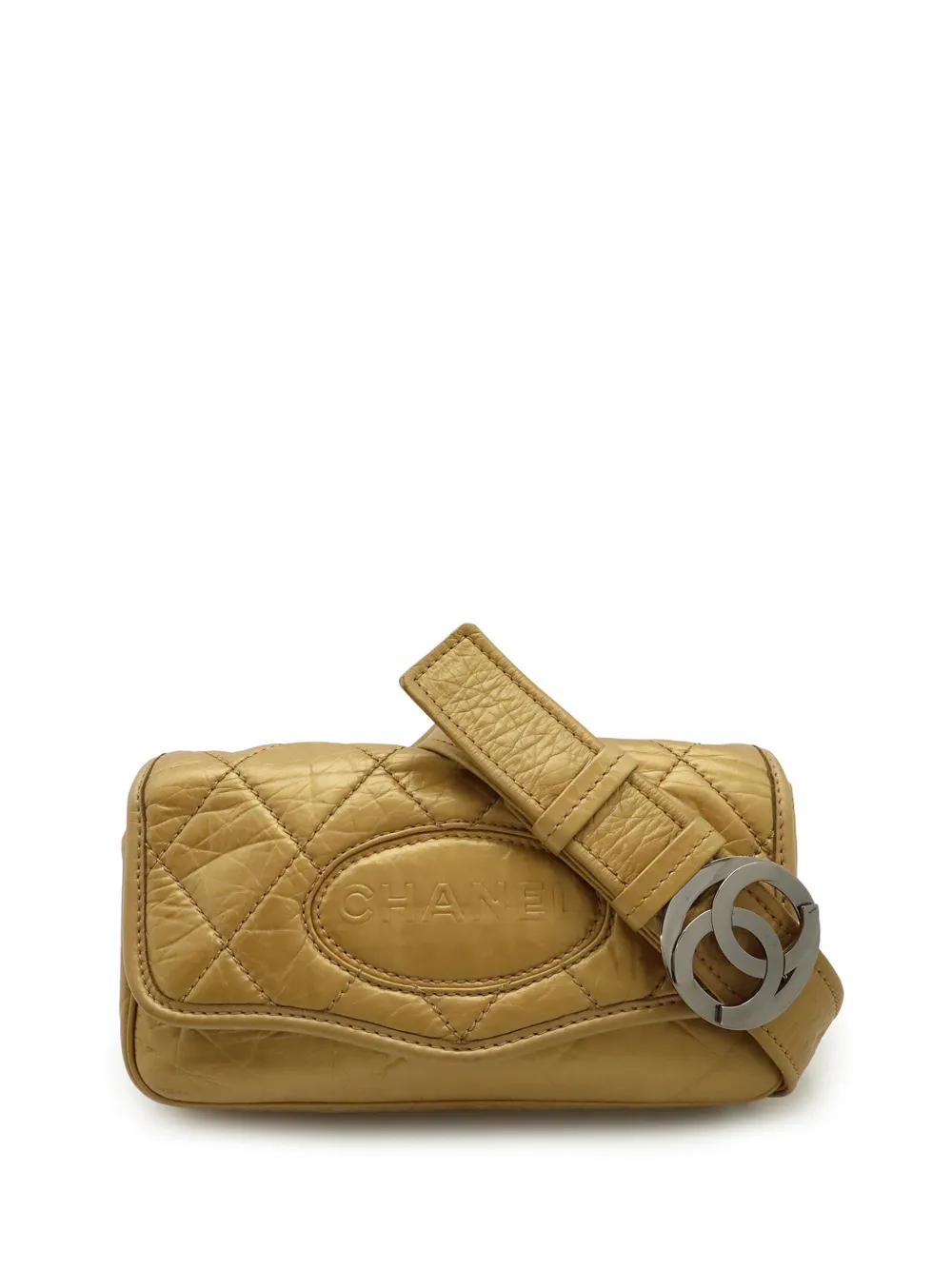 CHANEL Pre-Owned 2005-2006 Quilted Aged Calfskin Vintage Ligne Messenger Flap crossbody bag - Gold