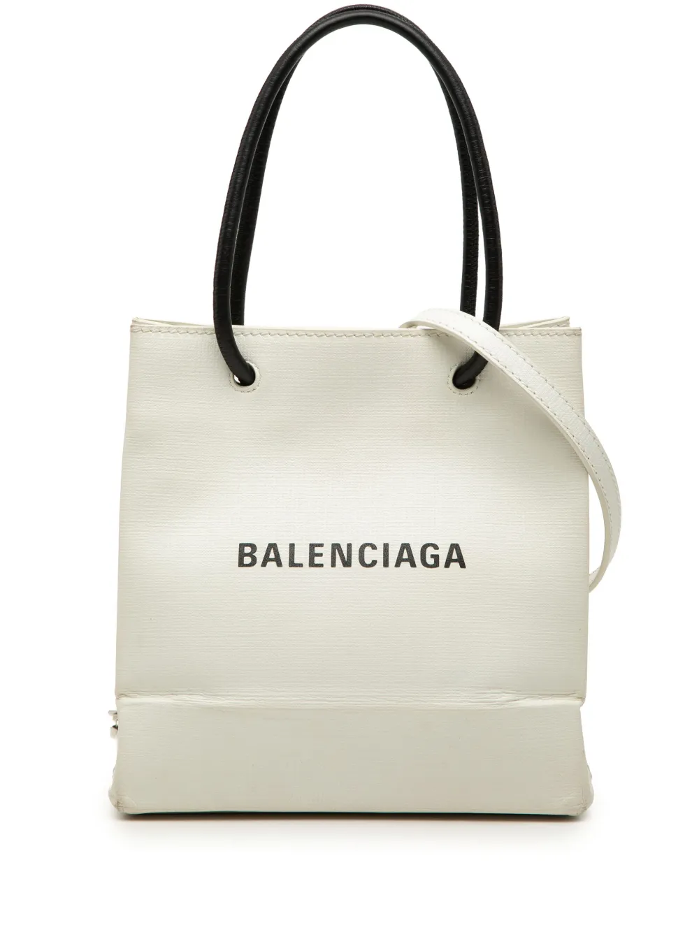 Balenciaga Pre-Owned 2019 XXS Satchel-Tasche aus Leder mit Logo - Weiß
