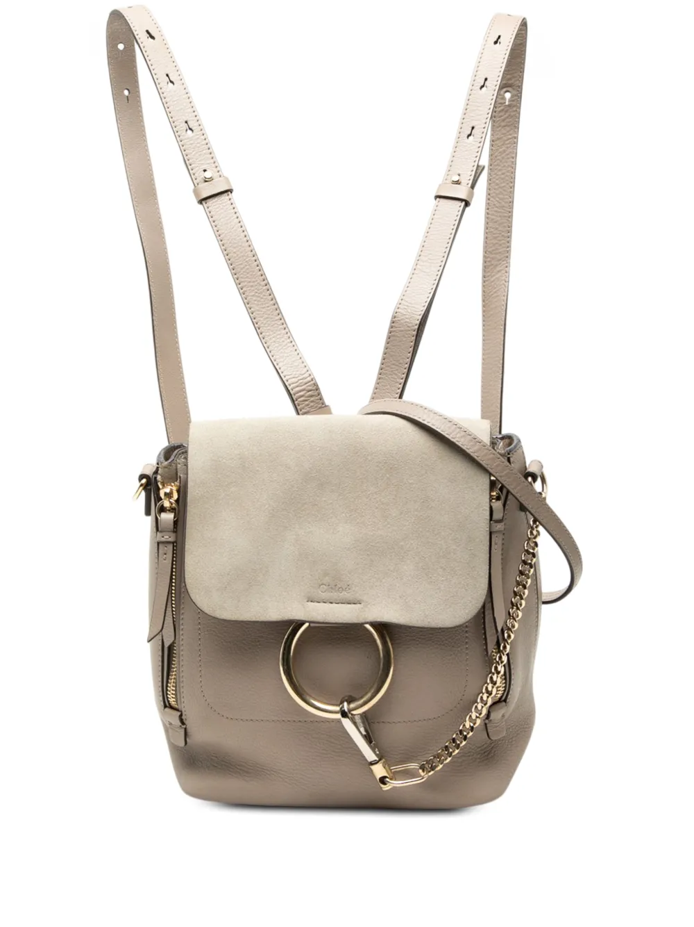 Chloé Pre-Owned 2018 Small Calfskin and Suede Faye backpack - Marrone