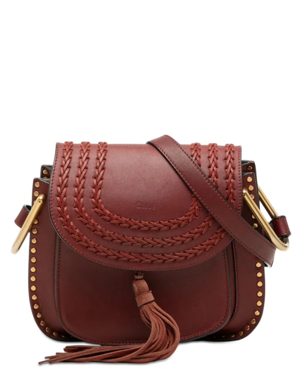 Chloé Pre-Owned 2016 Medium Leather Braided Hudson crossbody bag - Red