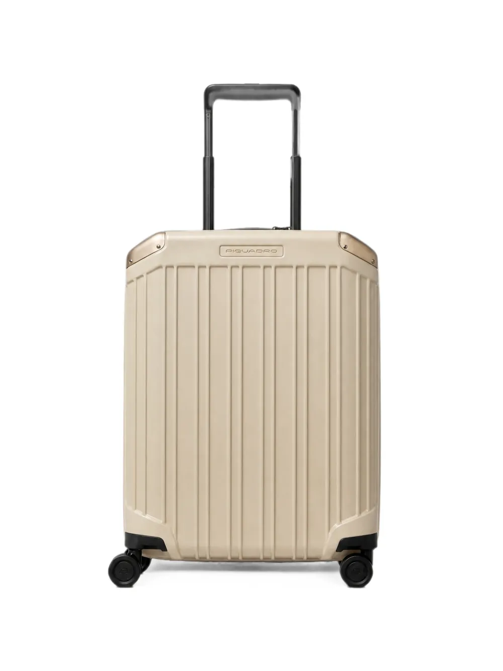 PIQUADRO logo-plaque ribbed suitcase - Nude