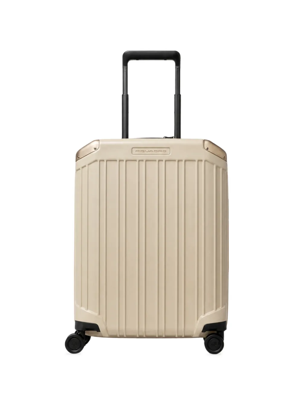 PIQUADRO logo-plaque ribbed suitcase - Toni neutri