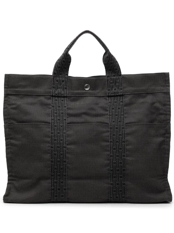Hermès Pre-owned 1990-2010 Canvas Herline MM Tote Bag in Grey