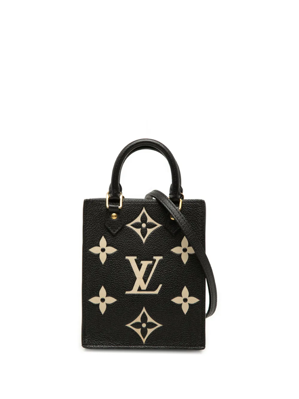 Louis Vuitton Pre-Owned 2021 Petit Sac Plat Umhängetasche mit zweifarbigem Monogramm - Schwarz