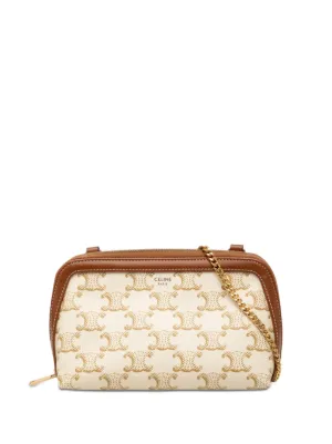 Celine Pre-Owned 2021 Triomphe Coated Canvas Clutch On Chain