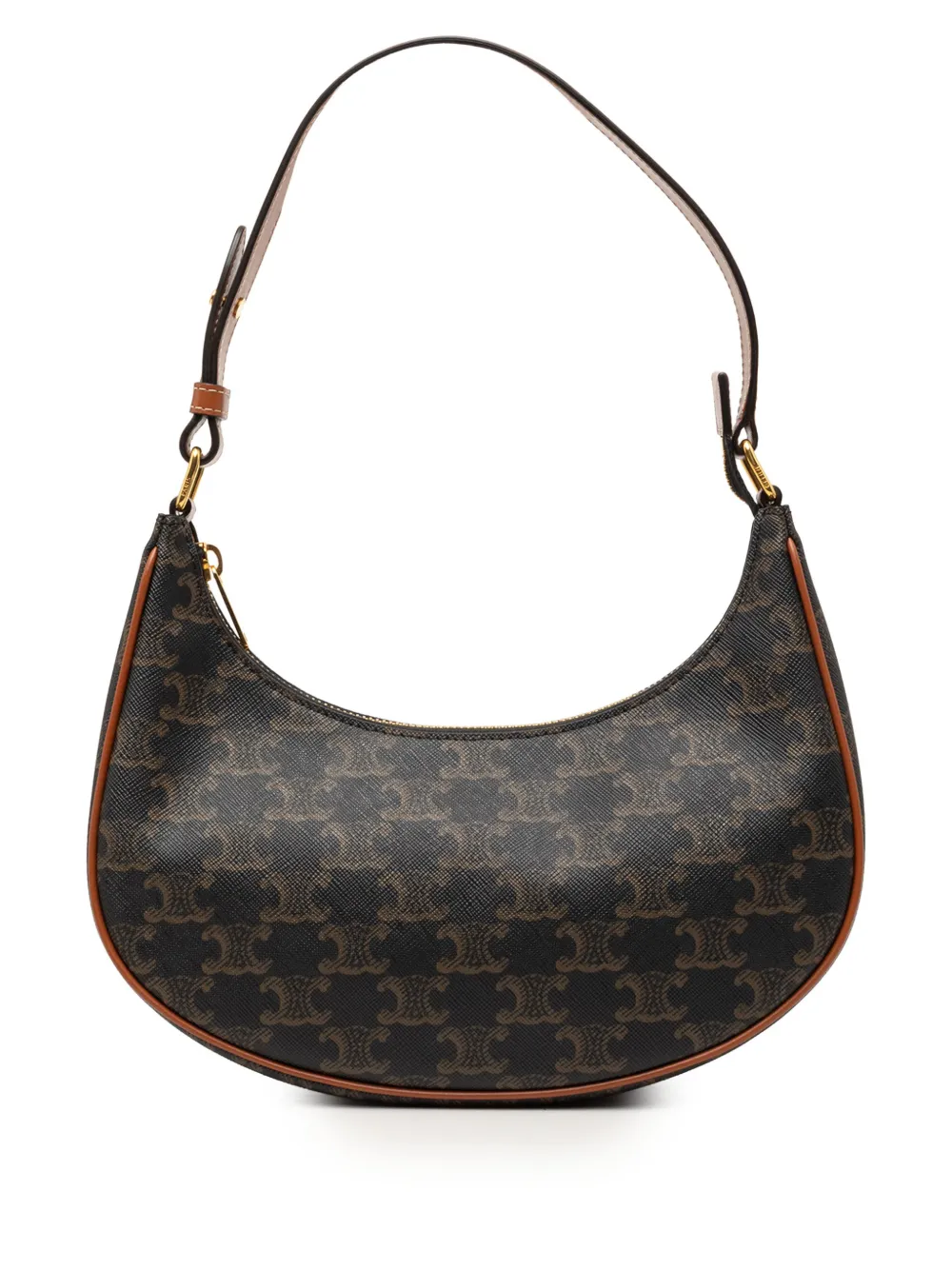 Celine Pre-Owned 2022 Triomphe Coated Canvas Ava shoulder bag - Brown