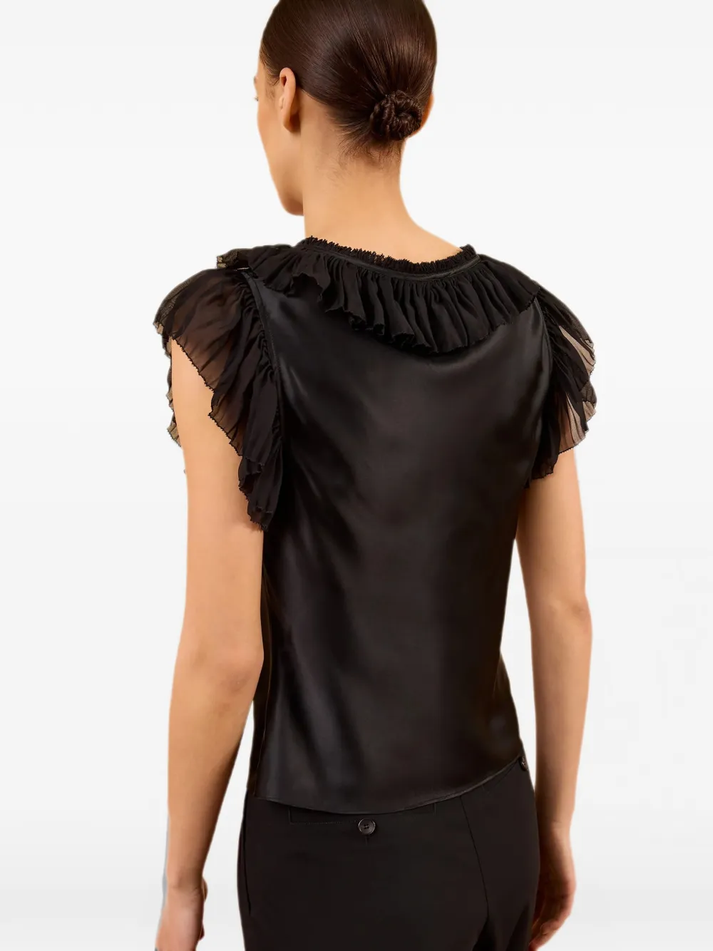 Ulla Johnson Ilyana top met ruches Zwart