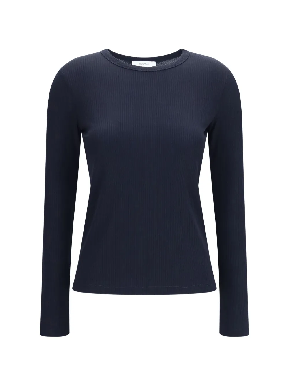 Max Mara T-shirt a maniche lunghe a coste - Blu