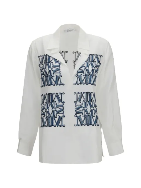 Max Mara blouse en soie à motif monogrammé