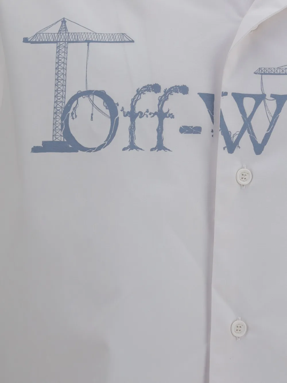 Off-White City Nature bowlingshirt met grafische print Wit
