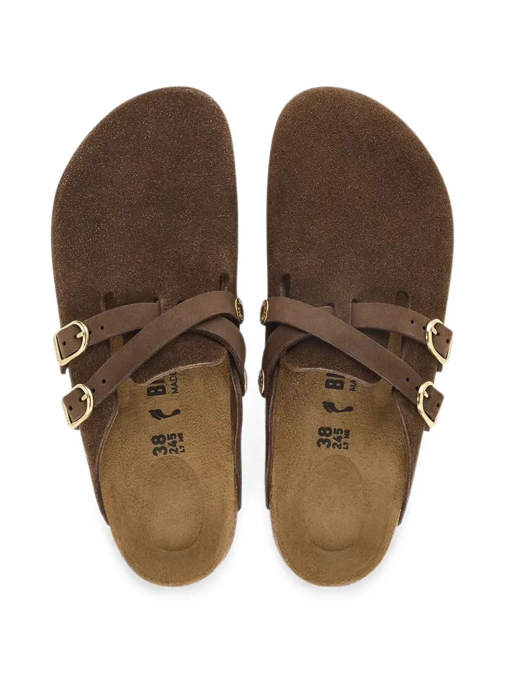Birkenstock Blair buckle-fastening suede mules Bruin