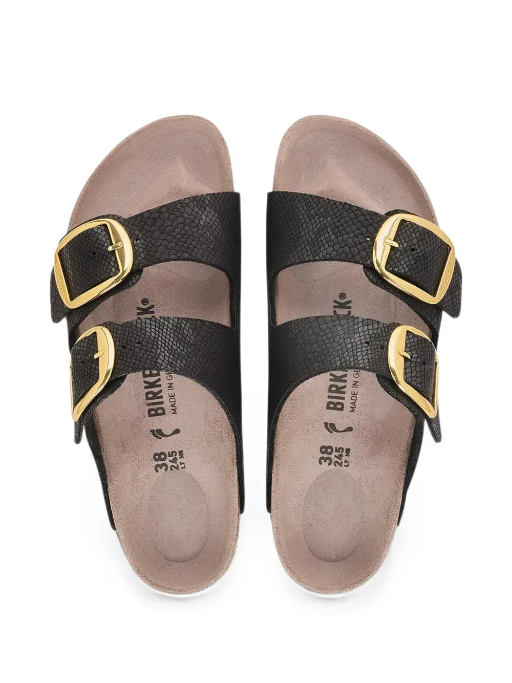 Birkenstock Arizona snakeskin-effect sandals Zwart