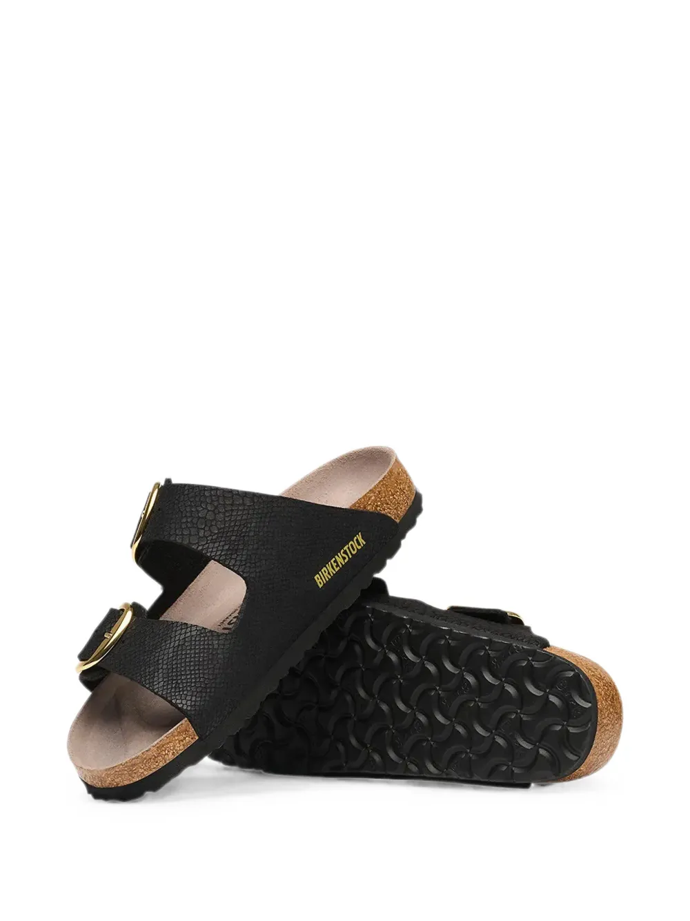 Birkenstock Arizona snakeskin-effect sandals Zwart
