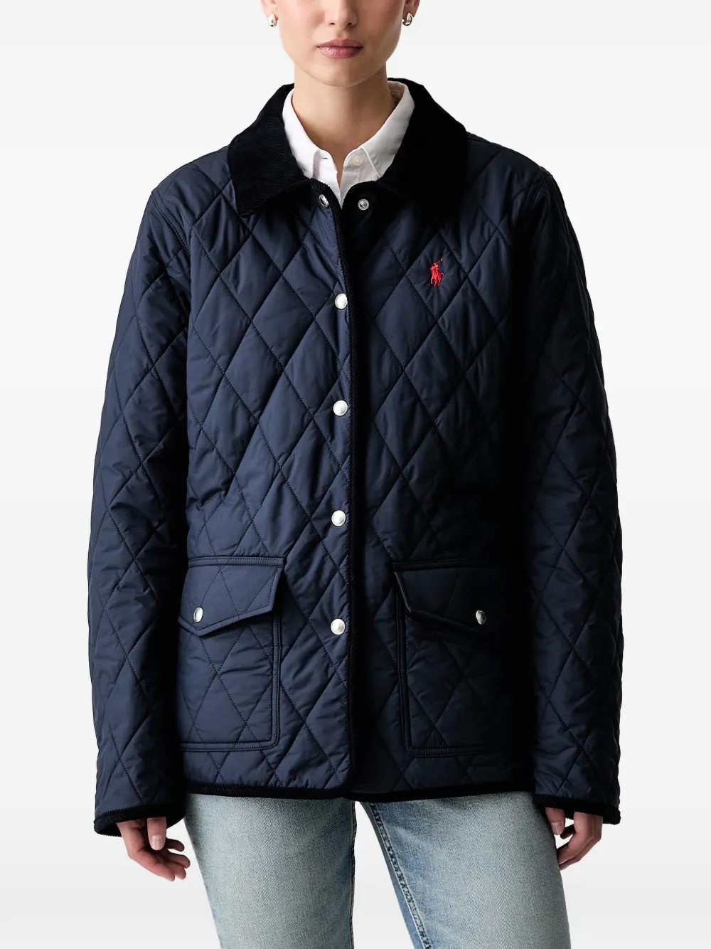 Polo Ralph Lauren quilted corduroy-collar jacket - Blu