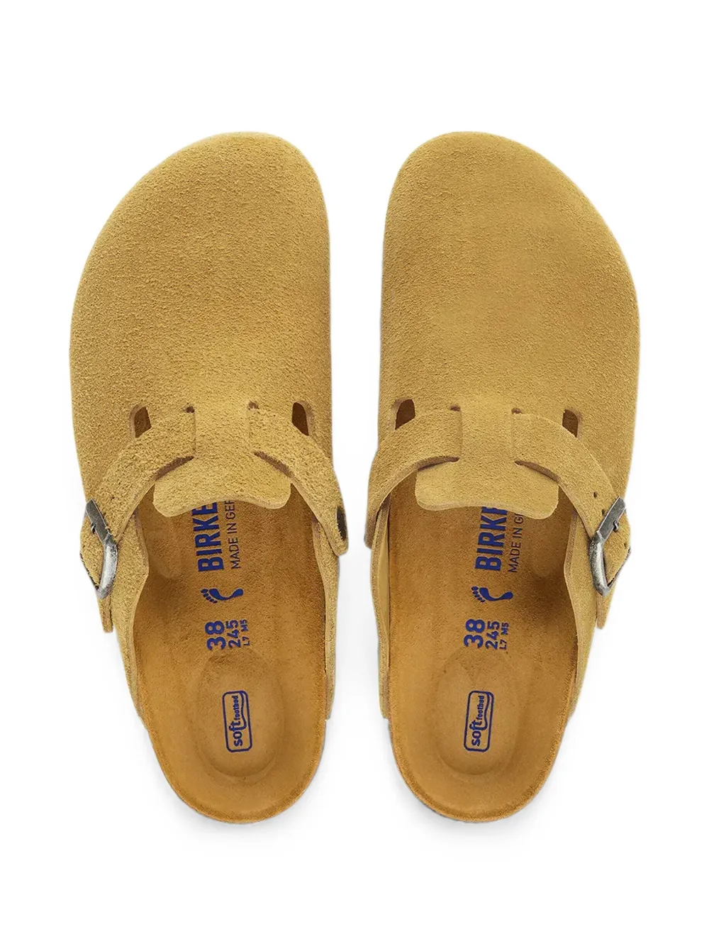 Birkenstock Boston buckle-fastening suede mules Bruin