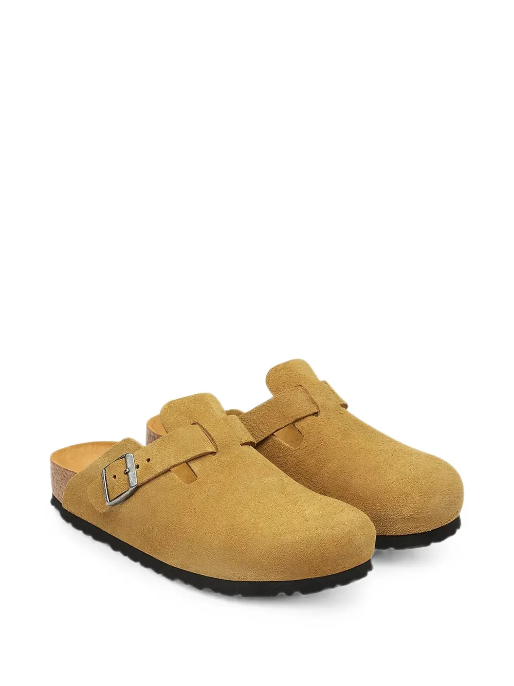 Birkenstock Boston buckle-fastening suede mules Bruin