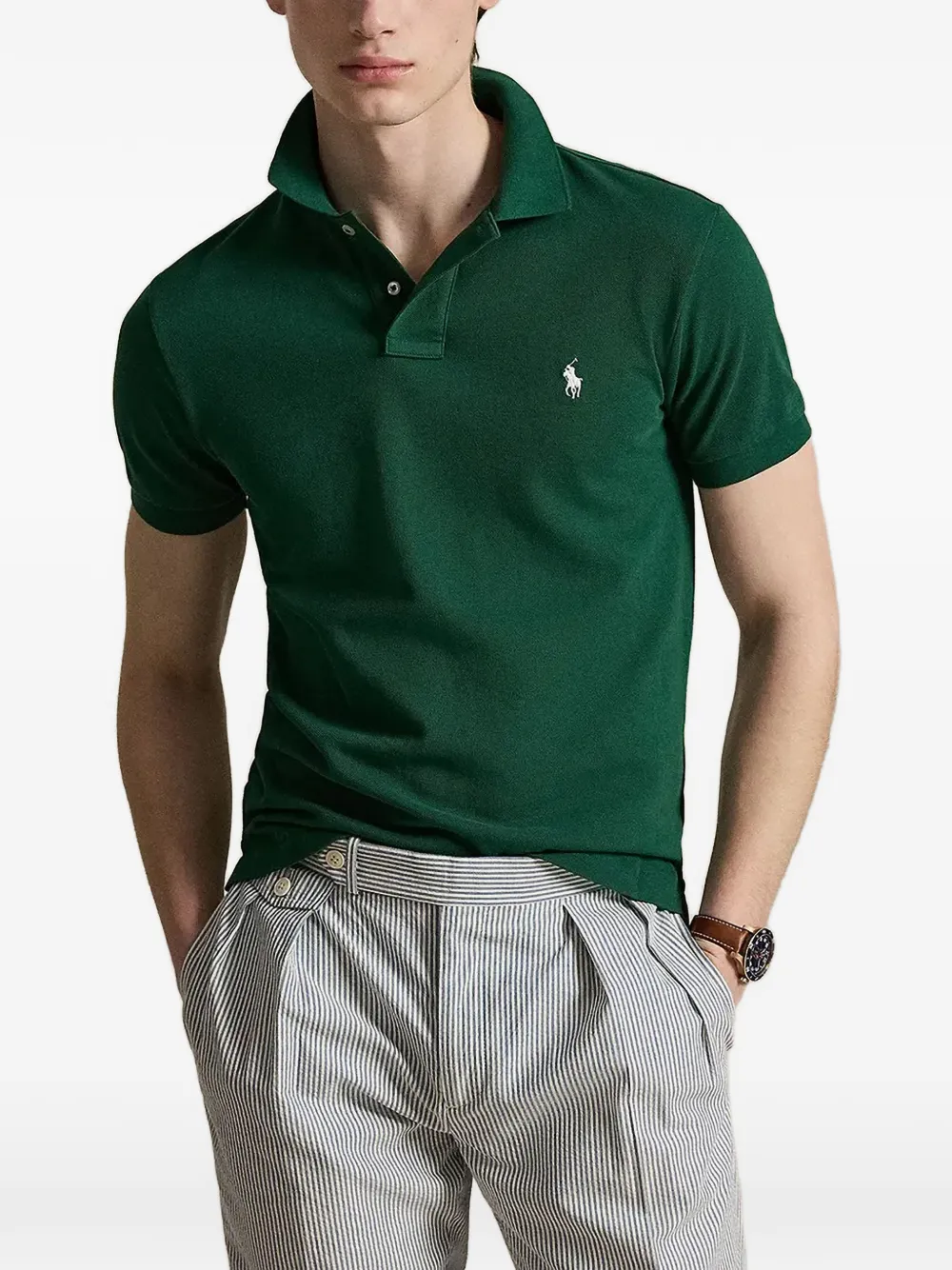 Polo Ralph Lauren logo-embroidered piqué polo shirt - Verde
