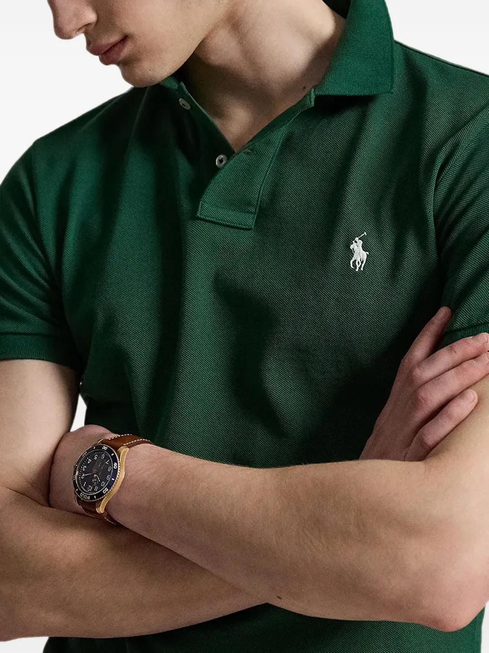 Polo Ralph Lauren Piqué poloshirt met geborduurd logo Groen