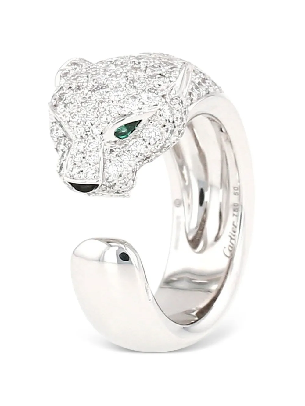 Cartier 2011 Panthère emerald and diamond ring - Argento