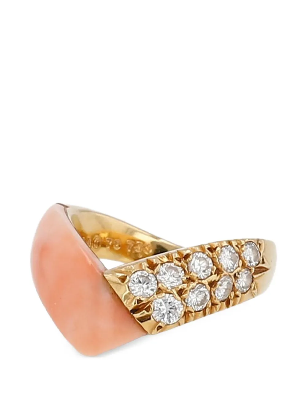 Van Cleef & Arpels Pre-Owned 1970s coral and diamond ring - Gold