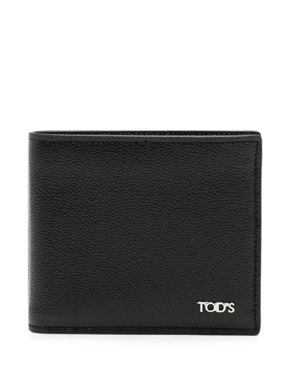 Tod's logo-plaque pebbled-leather wallet - Nero